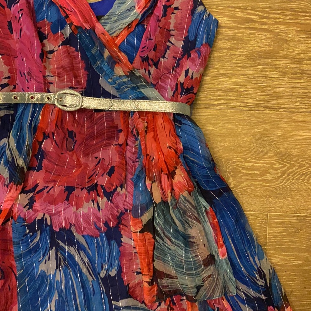 New Anthropologie Nanette Lepore Silk Floral Belted Cocktail Dress Valentines 6 - Picture 4 of 6